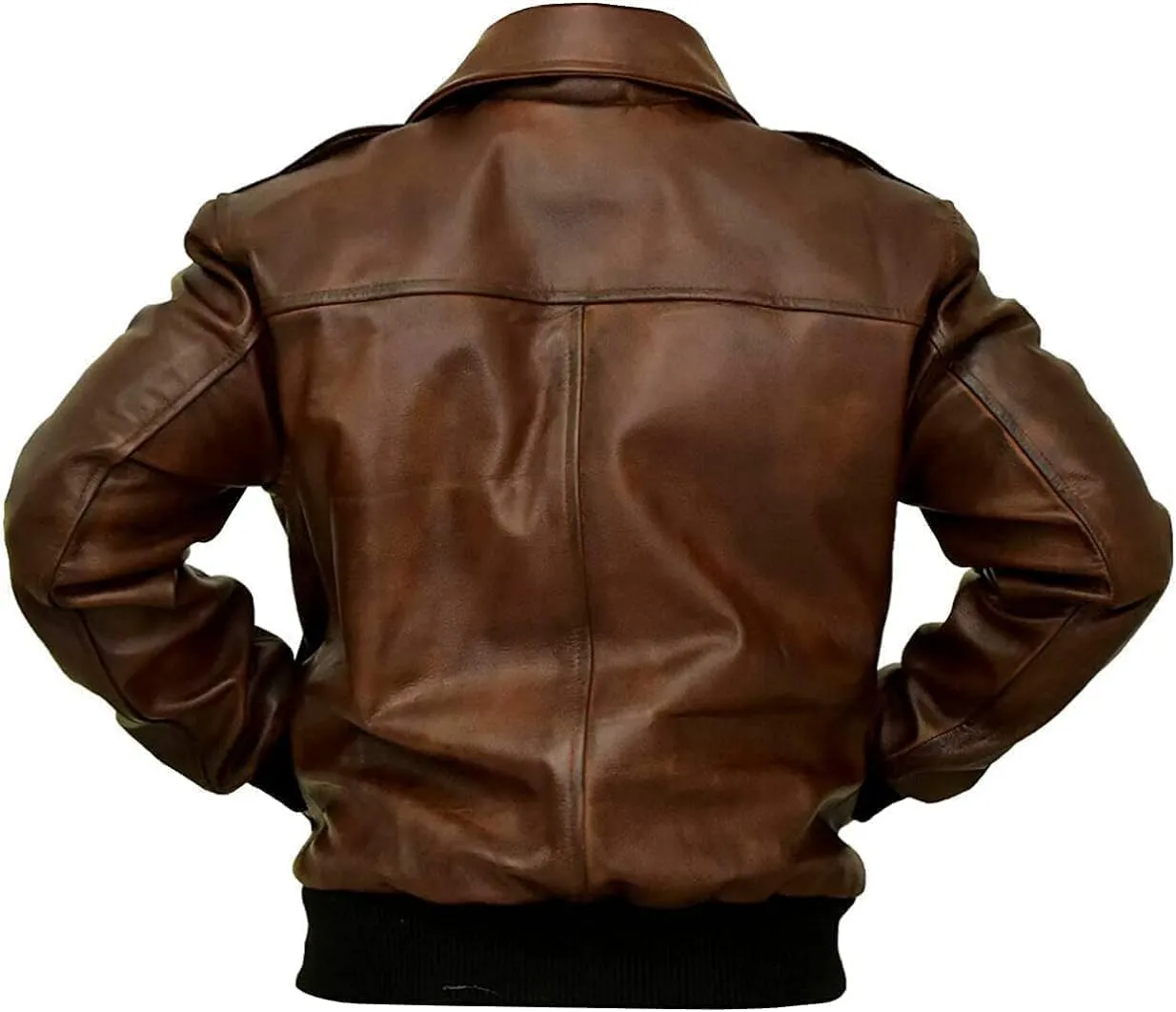 Men's A2 Leather Jacket | Aviator Flight Pilot Bomber Jacket | Motorcycle style Leather Jacket