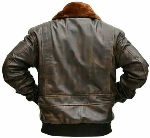 Mens Air Force A2 Bomber Jacket WWII Aviator Flight USAAF Brown Leather Pilot Jacket