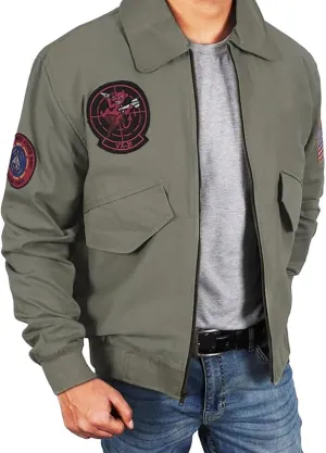 Men's Aviator USAAF Pilot Flying Multiple Patches G1 Bomber Fur Collar Brown Leather Jacket