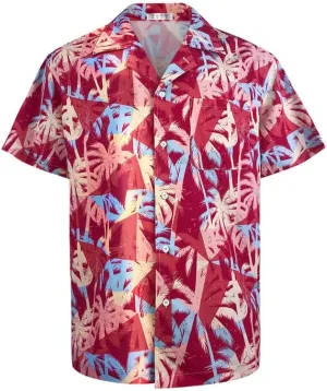 Mens Hawaiian Shirt Quick Dry Tropical Vocation Beach Cruise Short Sleeve Aloha Tops