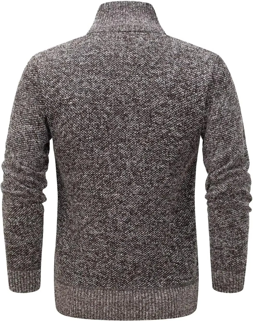 Men's Knit Cardigan Sweater Slim Fit Long Sleeve Stand Collar Full Zipper Casual Sweater