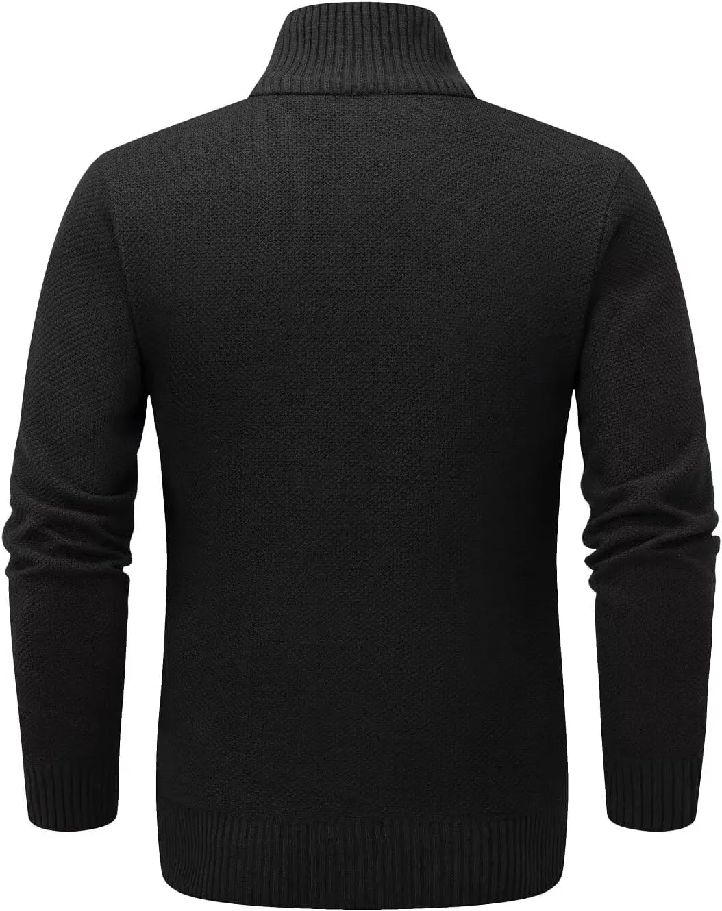 Men's Knit Cardigan Sweater Slim Fit Long Sleeve Stand Collar Full Zipper Casual Sweater
