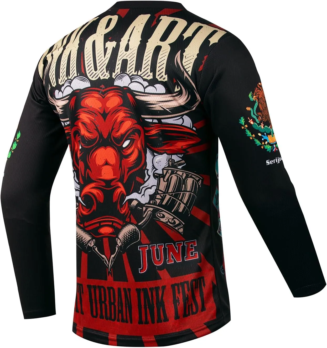 Men's Mountain Bike Jersey, Long Sleeve, Quick Dry, Off-Road Motocross Jersey, Downhill & Motocross Shirts