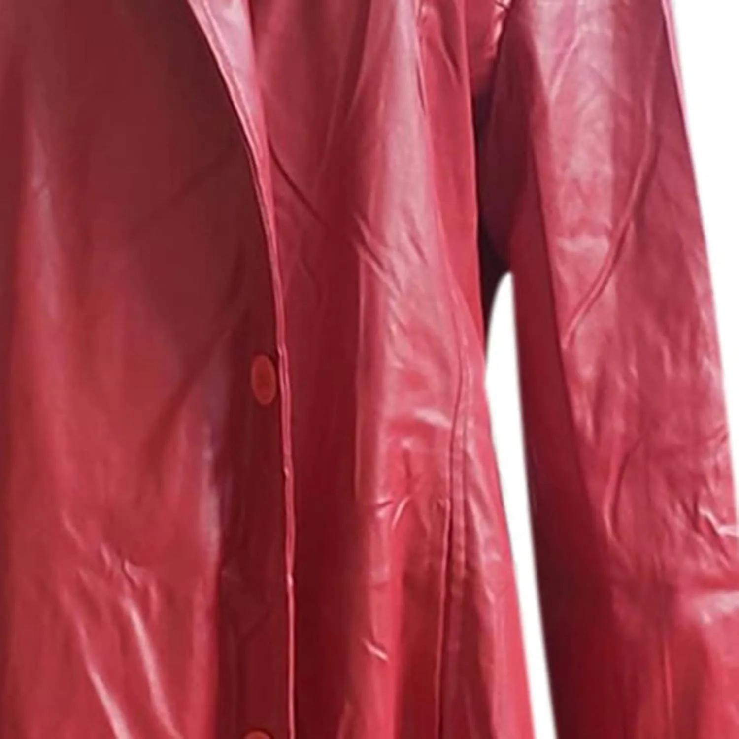 Mens Retro Leather Jacket Long Steampunk Overcoat Long Sleeve Open Front Cardigan Jacket Vintage Trench Coat