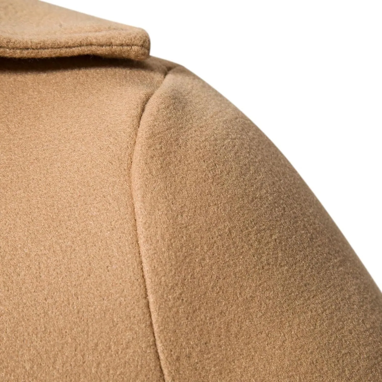 Mens Trench Coat Windbreaker Jacket Lamb Suede Coat Trench Lapel Long Jacket Soft Elegant Windbreaker Men's Trench