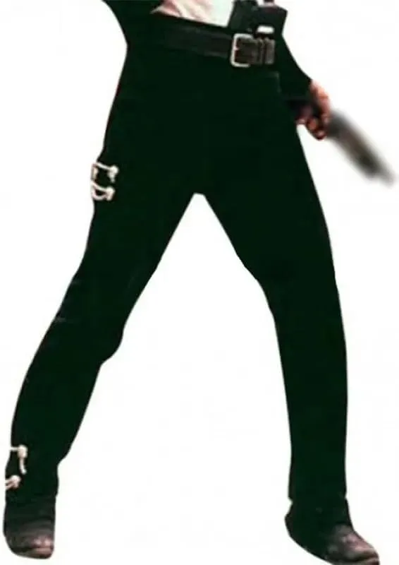 Men's Upon a Time in Mexico Antonio Banderas Outfit Black Suit Leather Jacket and Pants Costume
