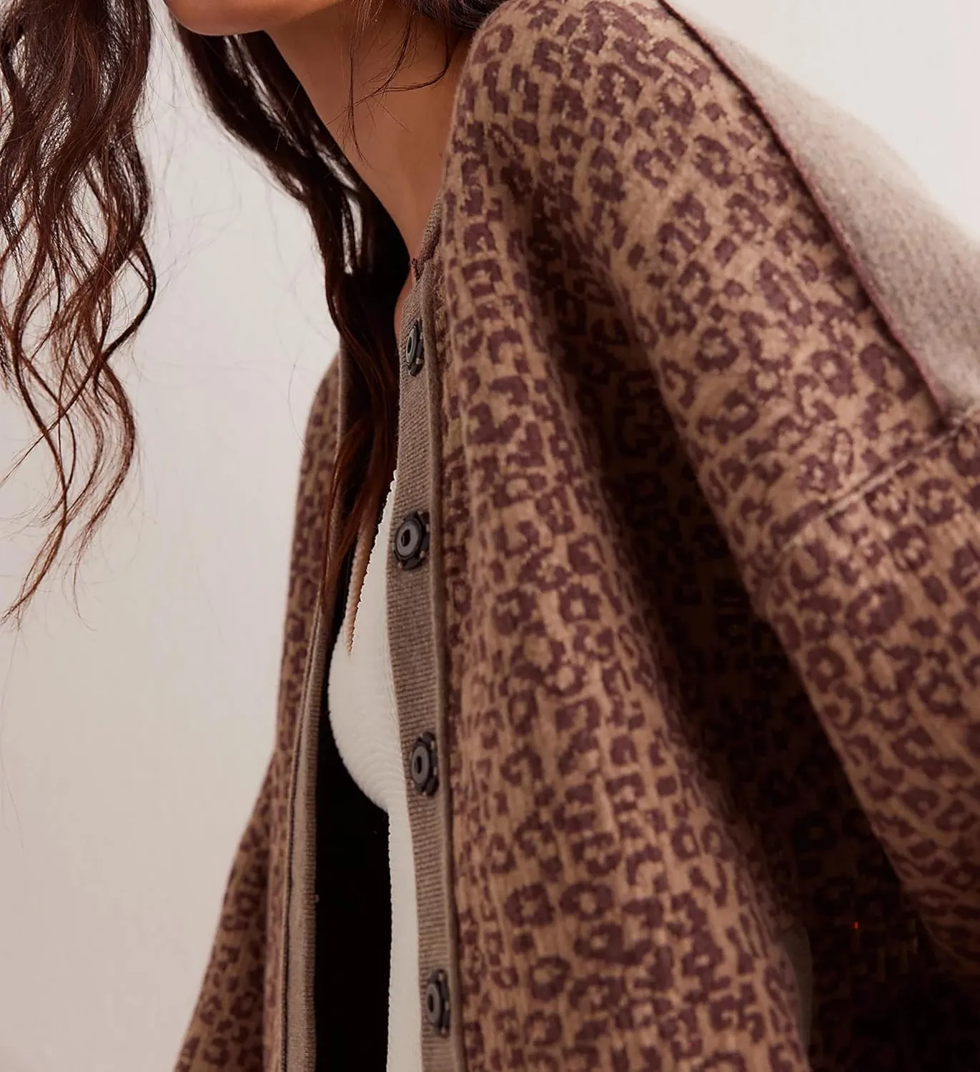 MISSACTIVER Women Leopard Print Button Down Knit Cardigan Long Sleeve Open Front Cheetah Graphic Sweater Cardigans Outwear
