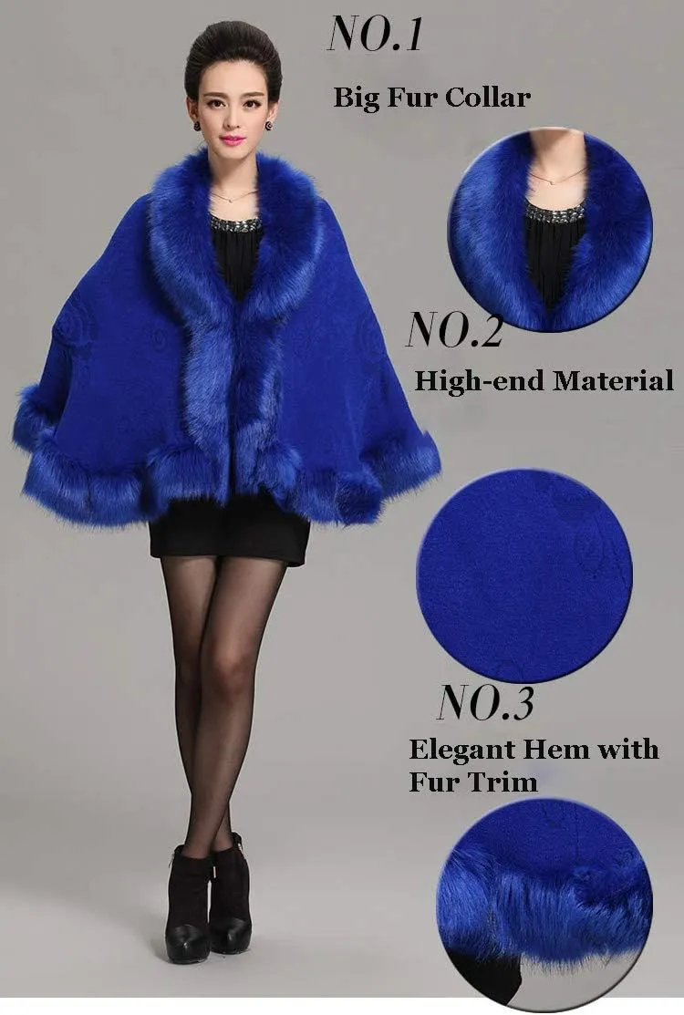 Obosoyo Women's Pashmina Shawl Cloak Cape Shawls and Wraps for Evening Dresses Shawl Wrap Cape Bridal Wedding Party Winter