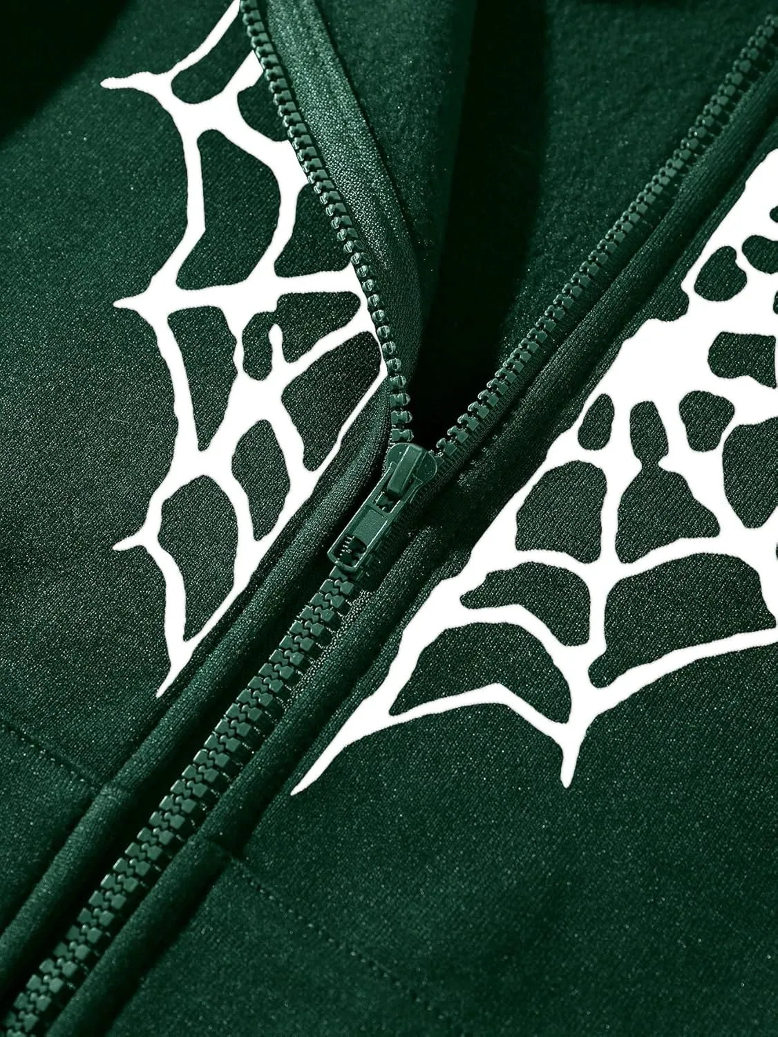 Oversized Y2K Zip Up Hoodie for Women Men Gothic Spider Web Heart Graphic Sweatshirt Punk Harajuku Alt Emo Streetwear