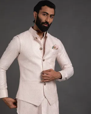 Pink Chanderi Silk Embroidered Kurta Set