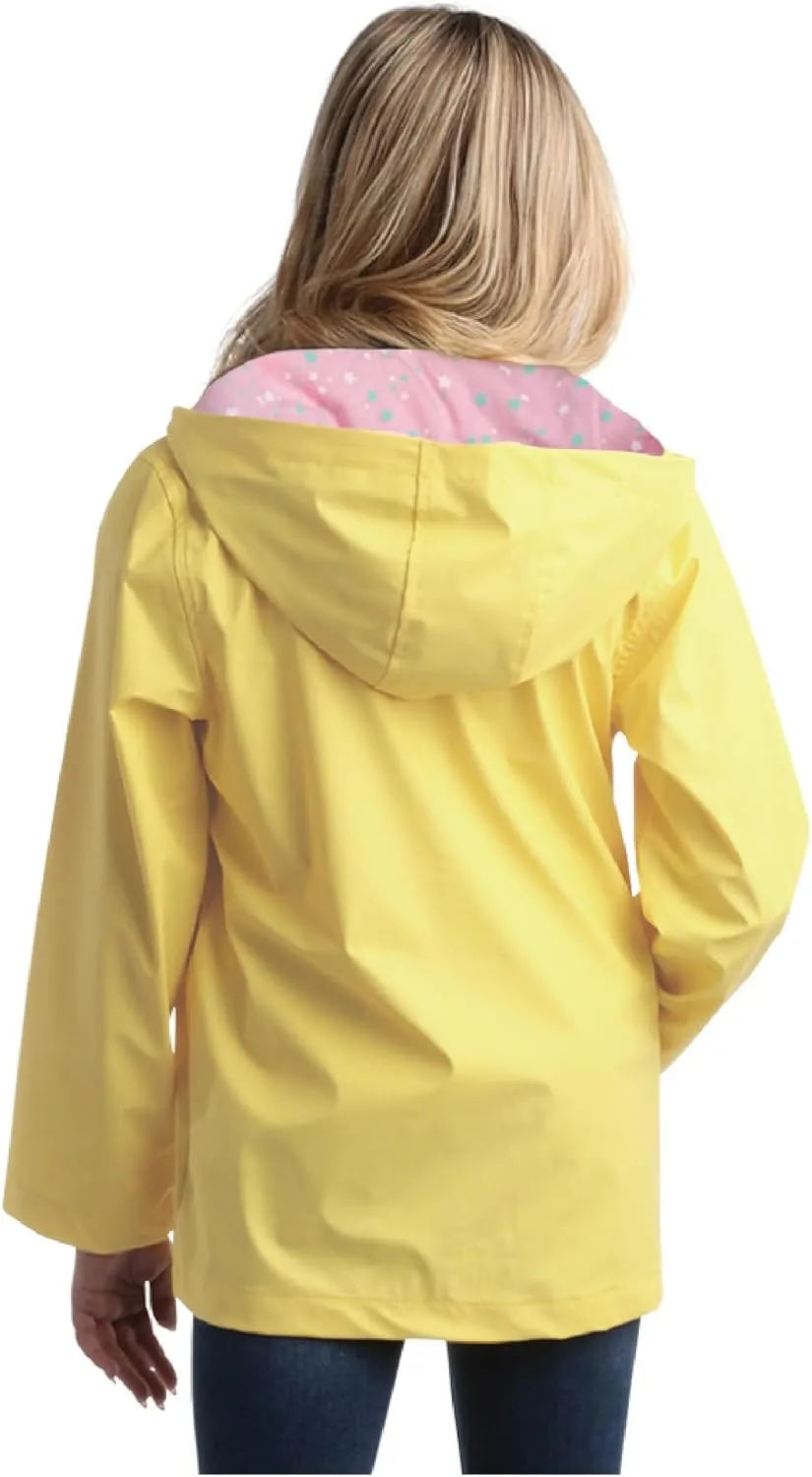 Pink Platinum Girls' Rain Jacket - Wind and Water Resistant Hooded Slicker Jacket - Lightweight Raincoat for Girls (7-16)