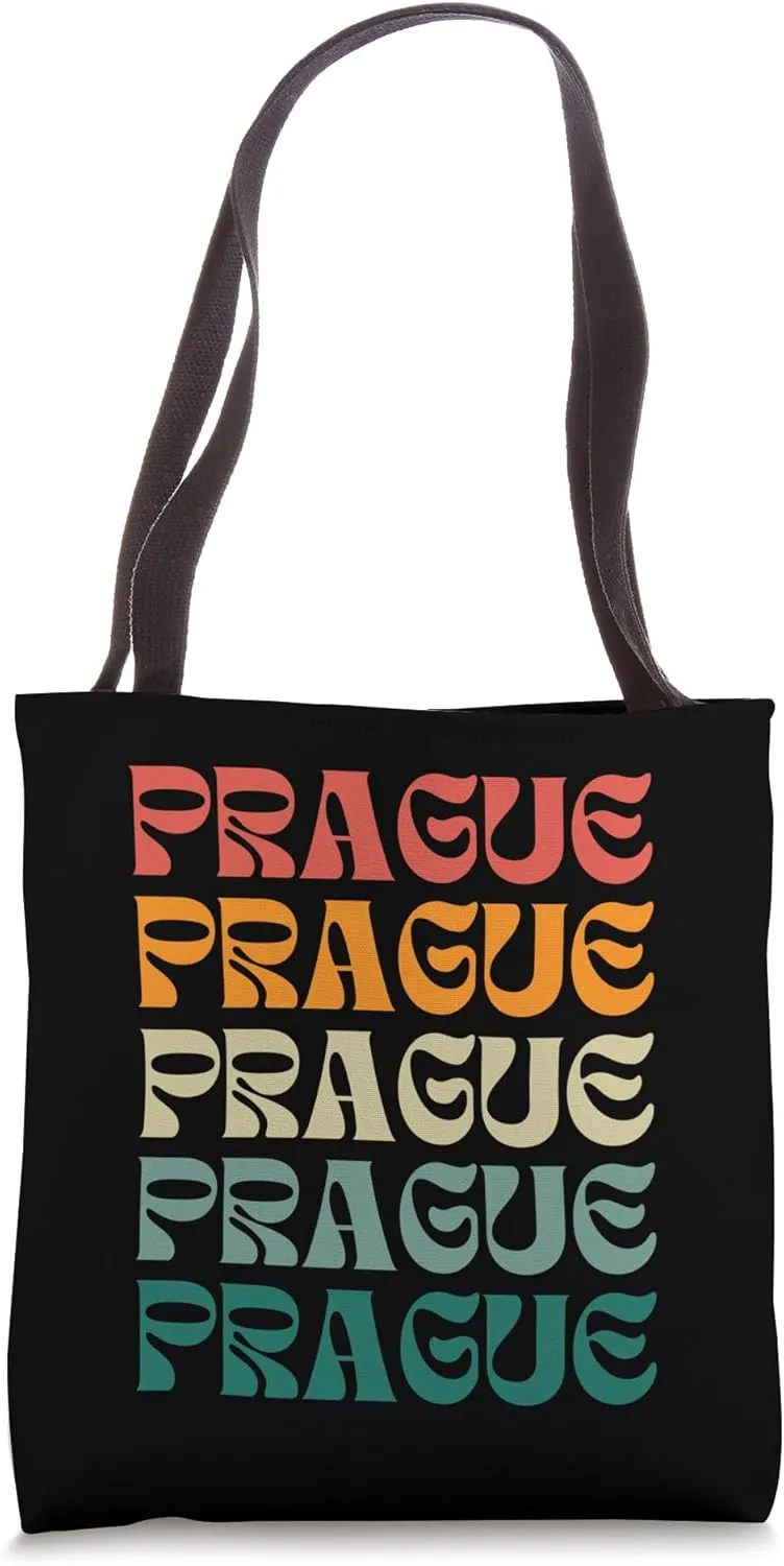 Prague Czech Rep Travel Vintage Cool Aestethic Retro Sunset Tote Bag