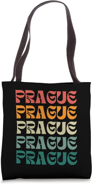 Prague Czech Rep Travel Vintage Cool Aestethic Retro Sunset Tote Bag