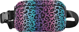 Pretty Colorful Leopard Print Womens Fanny Pack Waterproof Hip Pack Belt Bag Bright Travel Waist Bag