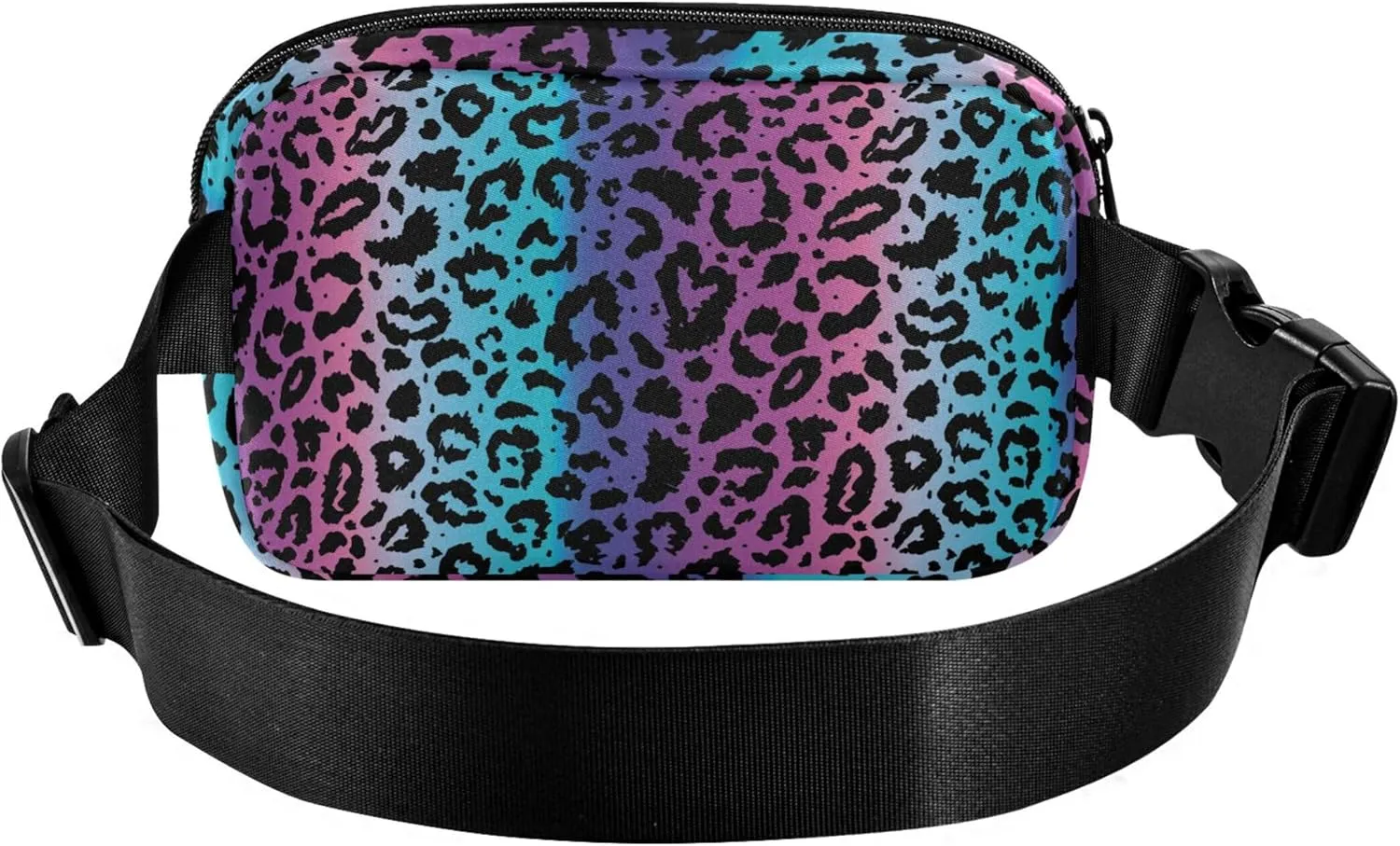 Pretty Colorful Leopard Print Womens Fanny Pack Waterproof Hip Pack Belt Bag Bright Travel Waist Bag