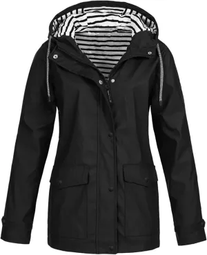 Rain Coats for Women Lightweight Windbreaker Raincoat Plus Size Waterproof Jacket with Hood