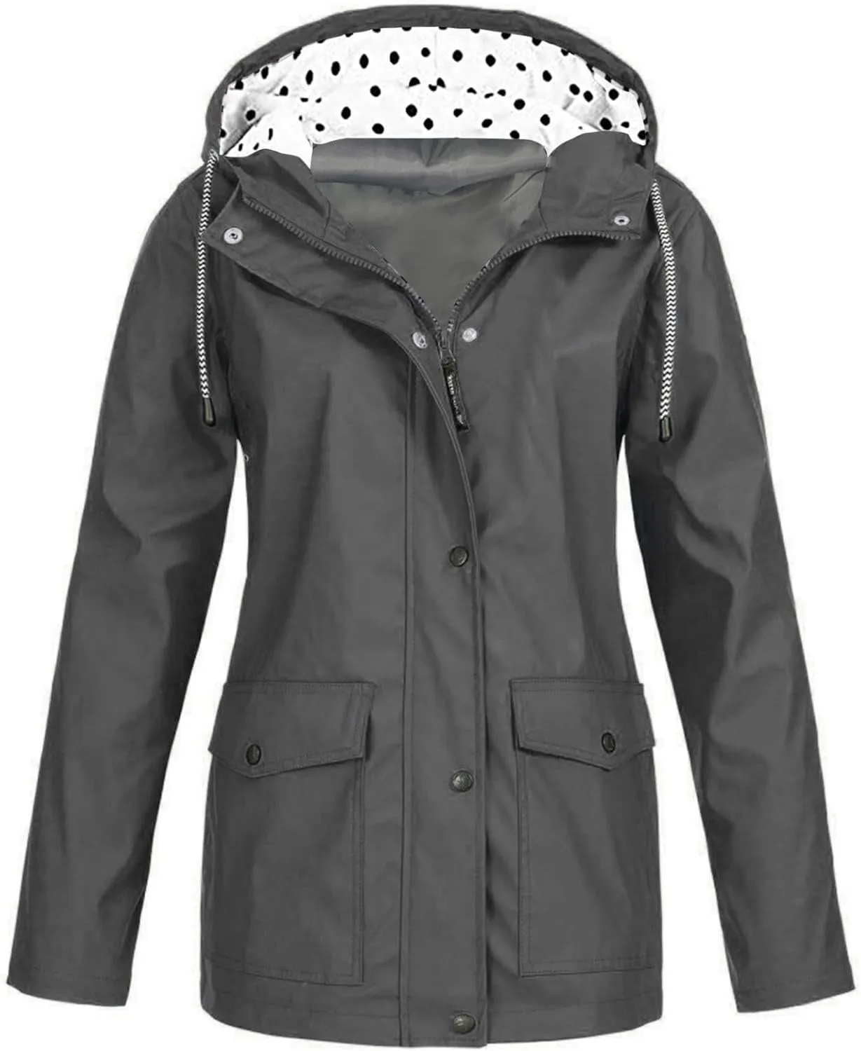 Rain Jacket Womens Waterproof Rain Jacket with Hood Trench Coats Lined Lightweight Outdoors Travel Packable Raincoats