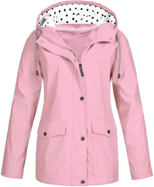 Rain Jacket Womens Waterproof Rain Jacket with Hood Trench Coats Lined Lightweight Outdoors Travel Packable Raincoats