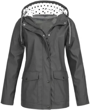 Rain Jacket Womens Waterproof Rain Jacket with Hood Trench Coats Lined Lightweight Outdoors Travel Packable Raincoats