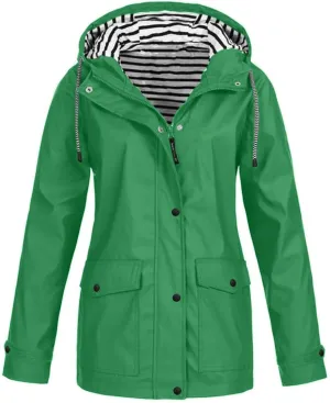 Rain Jacket Womens Waterproof Rain Jacket with Hood Trench Coats Lined Lightweight Outdoors Travel Packable Raincoats