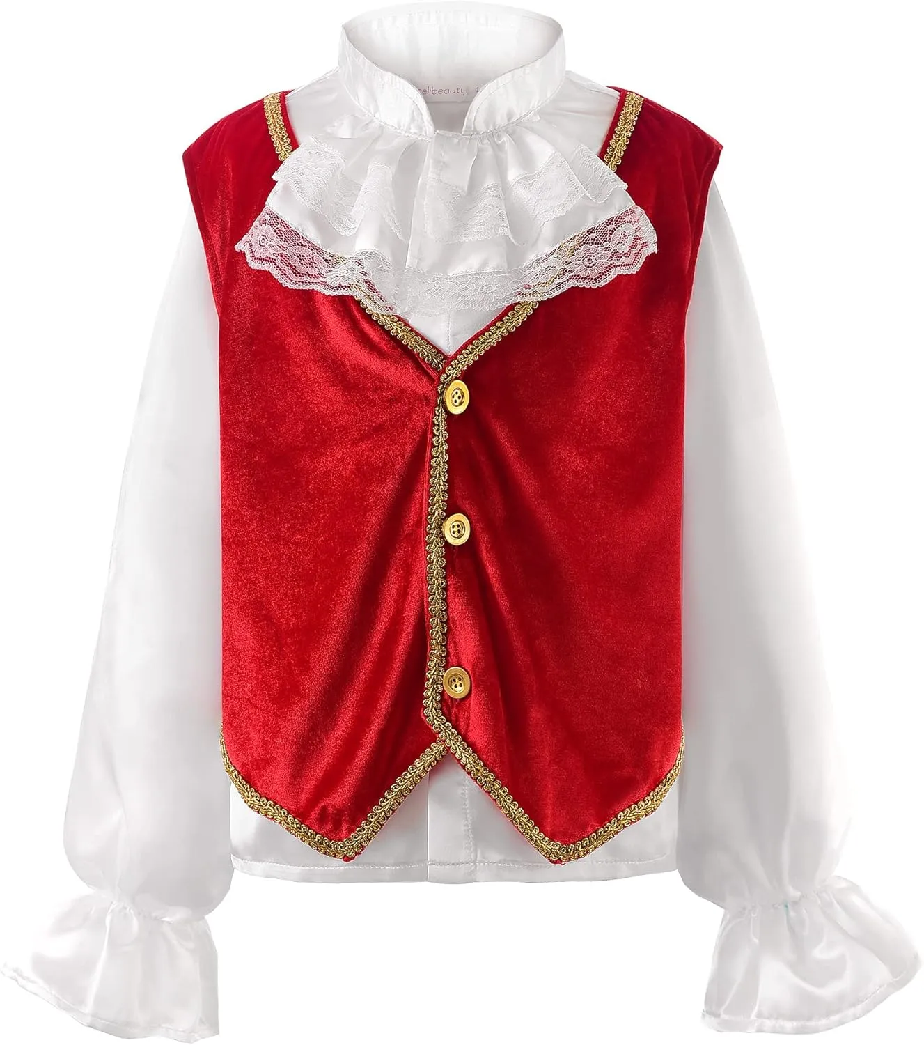 ReliBeauty Mediaeval Deluxe Kids Vampire Costume Boys Halloween with Shirt Vest and Cloak