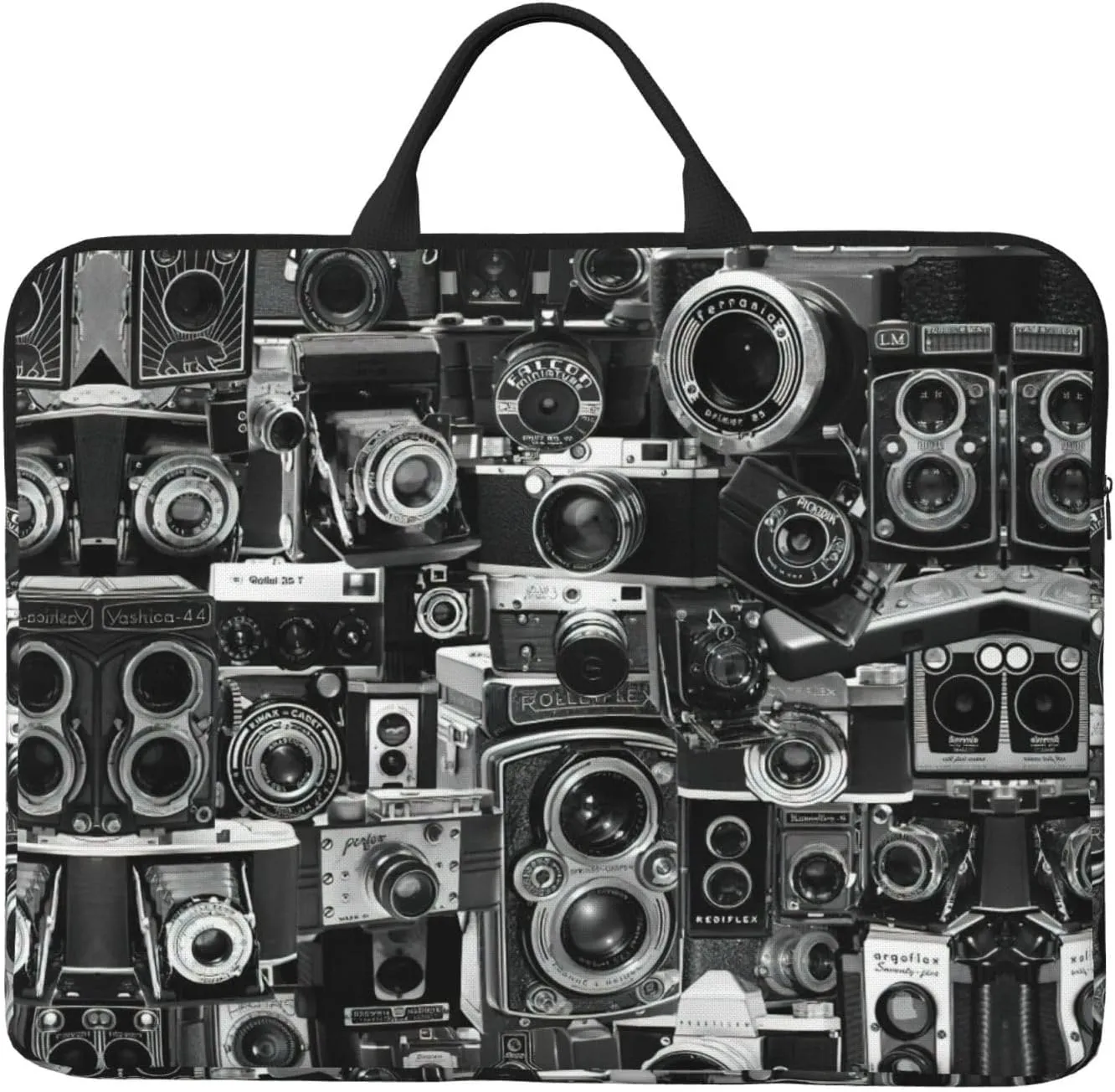 Retro Cool Camera Collection print Durable Travel Laptop Bag HandBag Shockproof Carrying Bag Briefcase for 14inch Laptop Notebook