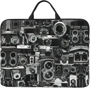 Retro Cool Camera Collection print Durable Travel Laptop Bag HandBag Shockproof Carrying Bag Briefcase for 14inch Laptop Notebook