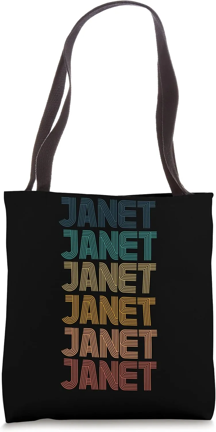 Retro Vintage JANET Classic Name Cool 80s 90s Tote Bag