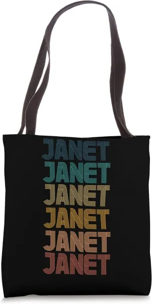 Retro Vintage JANET Classic Name Cool 80s 90s Tote Bag