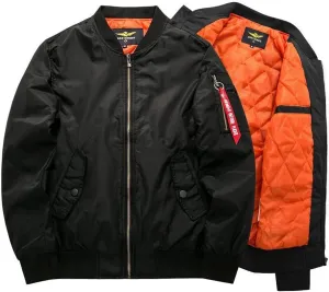 RINTONIX Mens Oversized Thicken Insulated Zipper Aviator Jacket Padded Fall Winter Quilted Flight Bomber Coat
