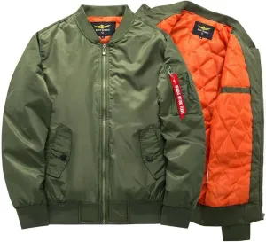 RINTONIX Mens Oversized Thicken Insulated Zipper Aviator Jacket Padded Fall Winter Quilted Flight Bomber Coat