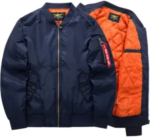 RINTONIX Mens Oversized Thicken Insulated Zipper Aviator Jacket Padded Fall Winter Quilted Flight Bomber Coat