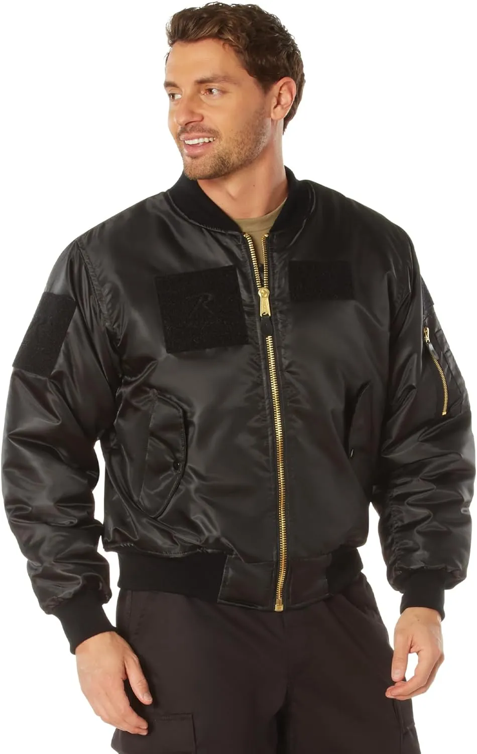 Rothco Flight Jacket with Patches - Classic Cold Weather Bomber Jacket with Morale Patches Included