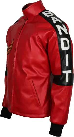 Smokey and The Bandit Burt Reynolds Red Bomber Cosplay Leather Jacket Costume