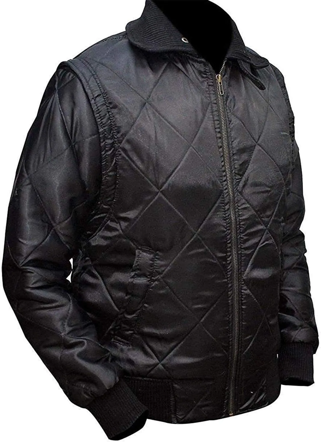 SpazeUp Mens White Quilted Satin Bomber Jacket - Reversible Scorpio Logo Bomber Jackets for Men