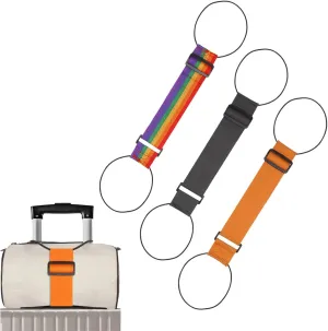 T Tersely 3 Pack Luggage Straps Bag Bungees for Carry on Bag,Luggage Belt for Suitcase,Travel Suitcase Elastic Strap Adjustable Belt(Black Orange Colorful)