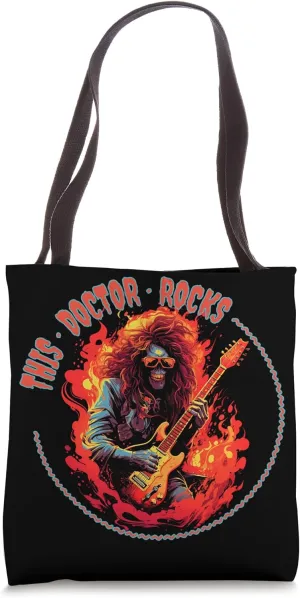 This Doctor Rocks Funny Musician Tote Bag