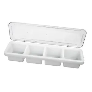 Thunder Group PLBC004P 18" X 5" X 3", Plastic 4 Compartment Bar Caddies with Translucent Cover
