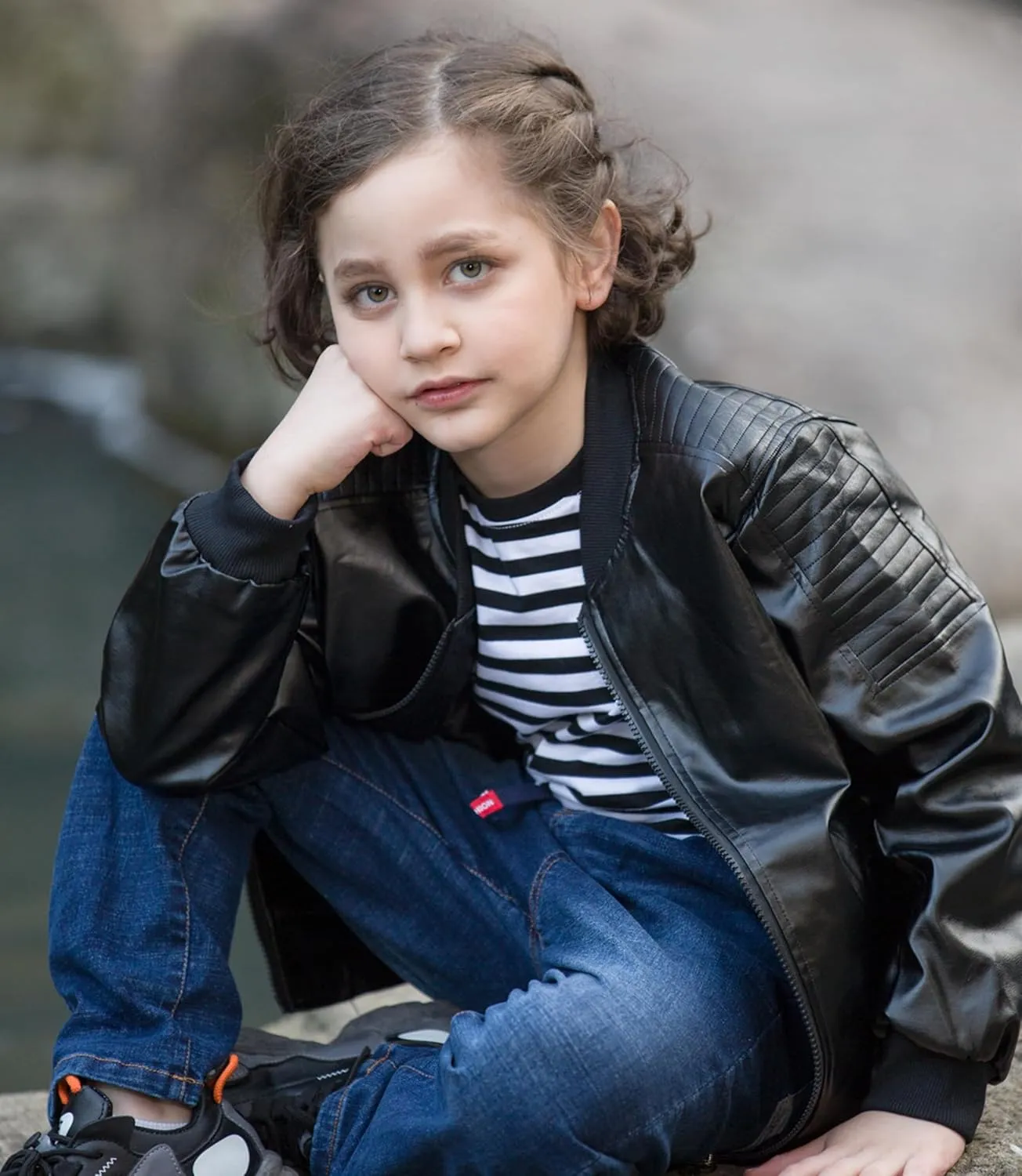 TLAENSON Boys Leather Jackets For Toddler Kids Faux Motorcycle PU Leather Coats Aged 2-12 yrs