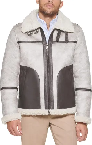 Tommy Hilfiger Men's Faux Shearling Aviator Jacket