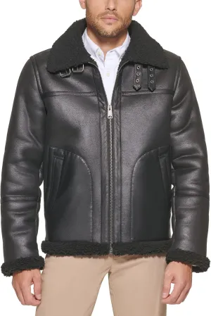 Tommy Hilfiger Men's Faux Shearling Aviator Jacket