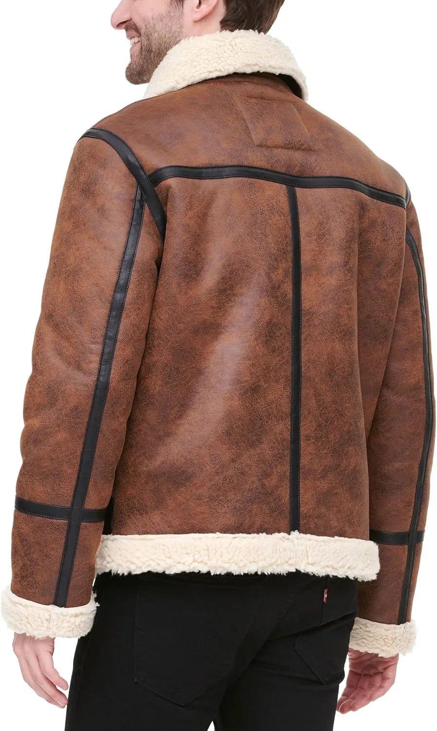 Tommy Hilfiger Men's Faux Shearling Aviator Jacket