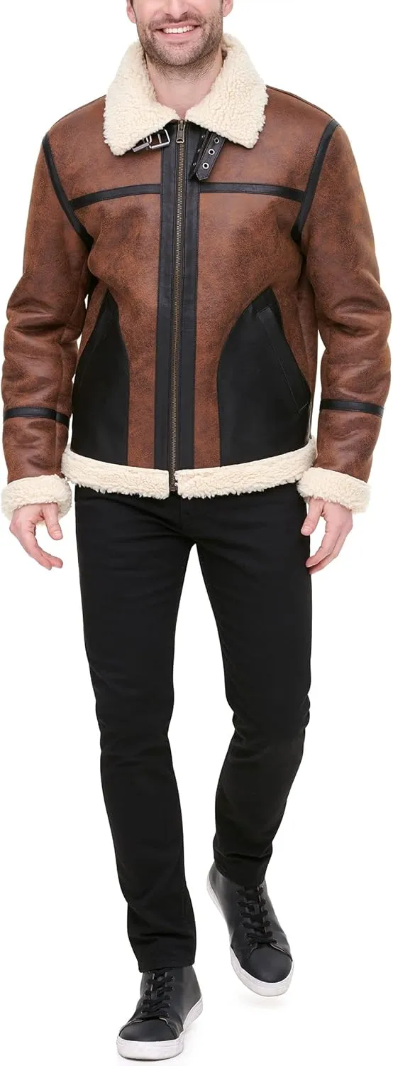 Tommy Hilfiger Men's Faux Shearling Aviator Jacket