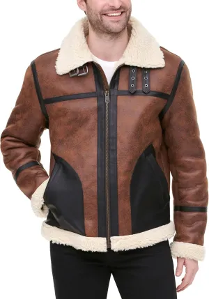 Tommy Hilfiger Men's Faux Shearling Aviator Jacket