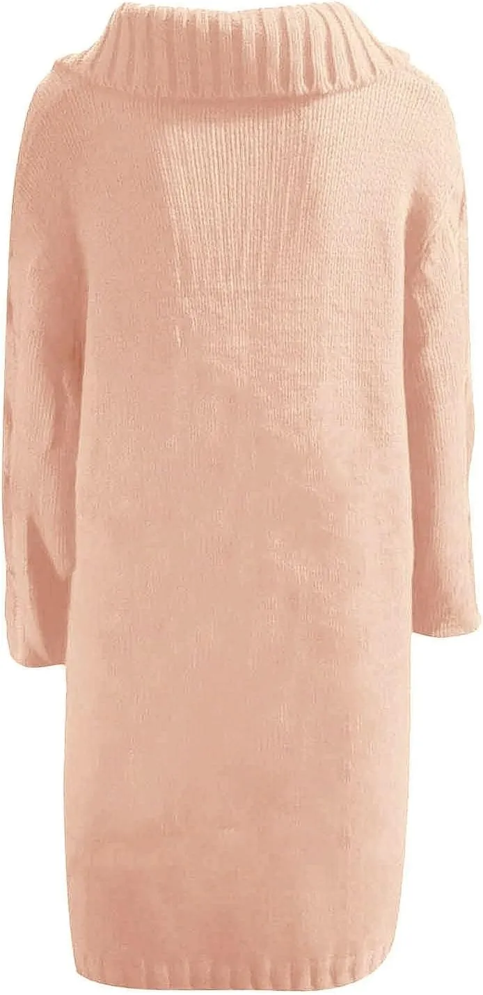 Trench Coat for Women Knitted Front Fashion Loose Elegant Warm Sweater Pocket Single Breasted Long Sleeve Women's