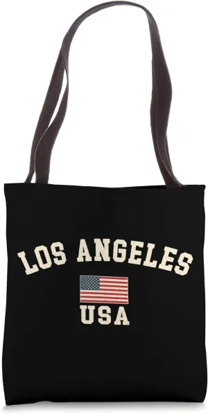 Vintage Los Angeles USA American Flag LA Cool Souvenir Retro Tote Bag