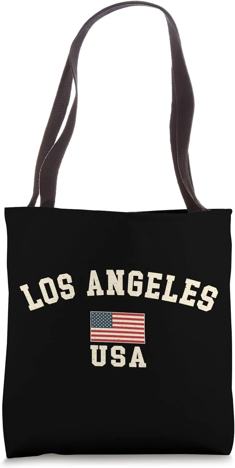 Vintage Los Angeles USA American Flag LA Cool Souvenir Retro Tote Bag