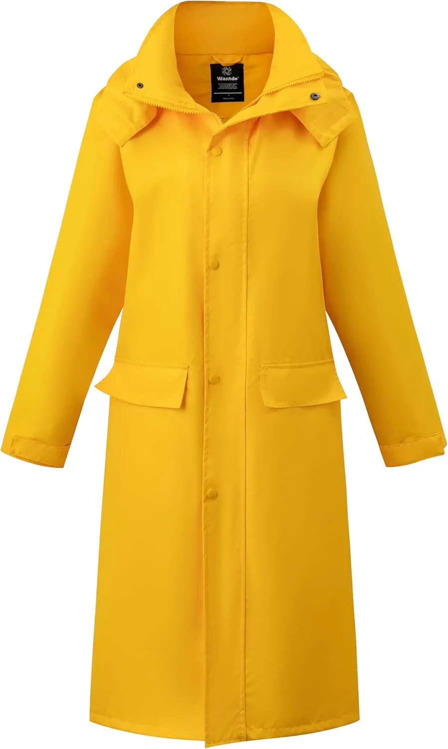 wantdo Long Rain Coat for Women Waterproof Raincoat with Hood Full Length Windbreaker Packable Trench Rain Jacket