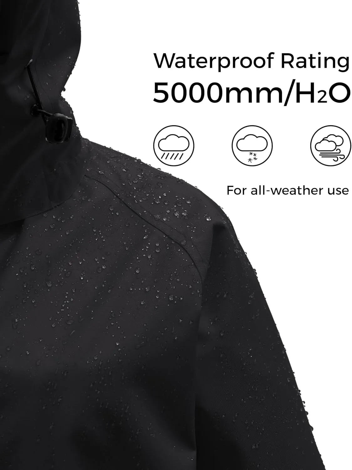 wantdo Long Rain Coat for Women Waterproof Raincoat with Hood Full Length Windbreaker Packable Trench Rain Jacket