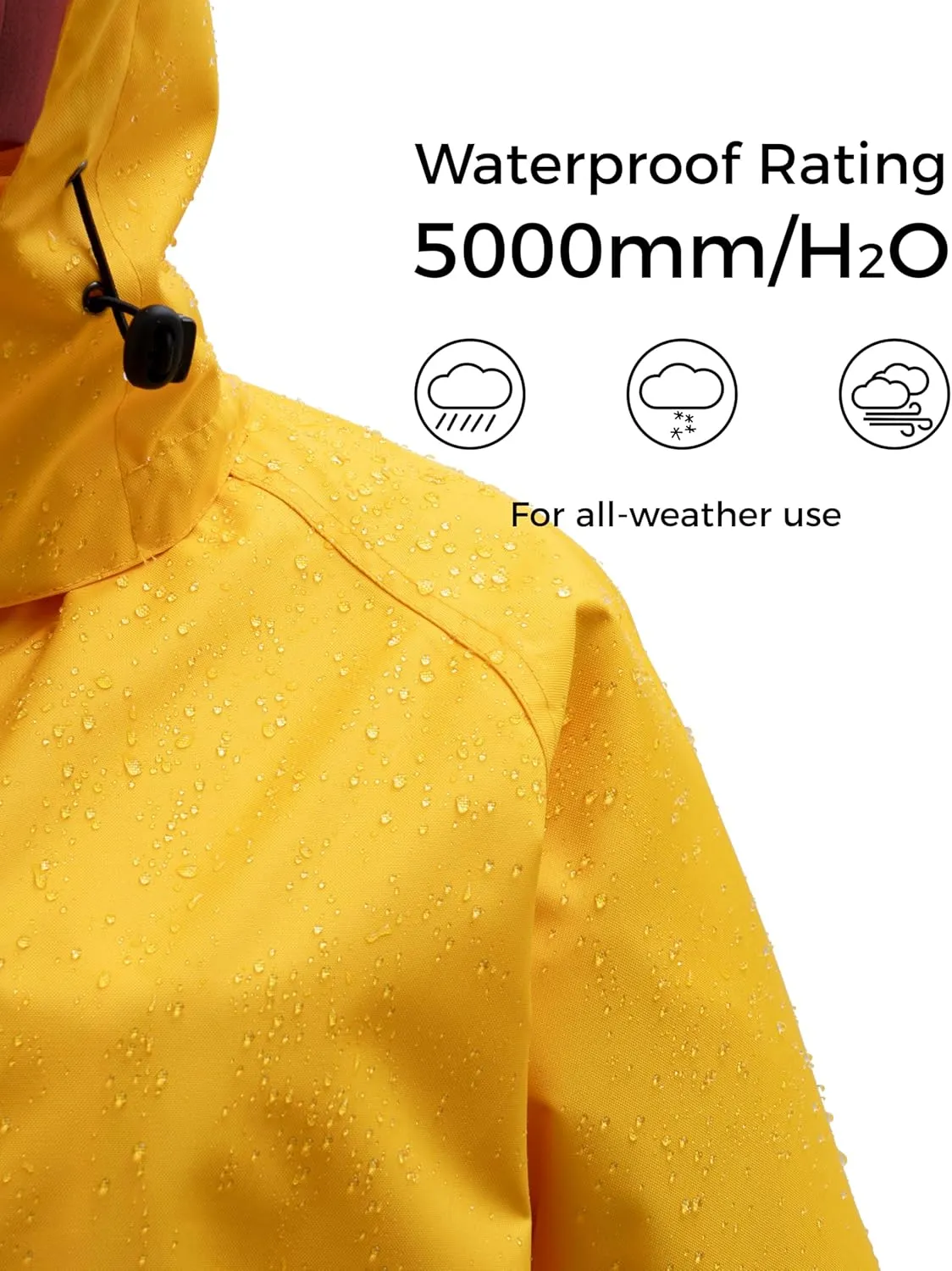wantdo Long Rain Coat for Women Waterproof Raincoat with Hood Full Length Windbreaker Packable Trench Rain Jacket
